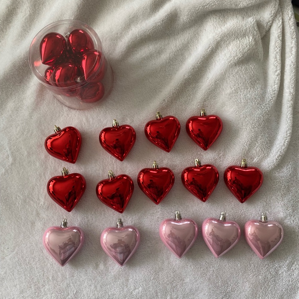 Hear-shaped ornaments.  Cute for Valentine’s or even your Christmas tree.